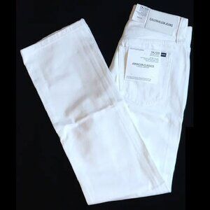 NWT 100% Cotton High Rise Straight Leg Jeans 28x30 American Classics White